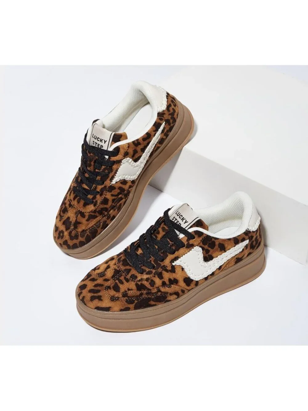 🆕Women's Leopard Platform Fashion Sneakers Thick Sole Casual Walking Shoes